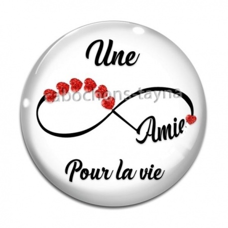Cabochon Verre - une amie pour la vie
