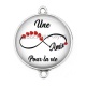 Connecteur Cabochon Argent - une amie pour la vie
