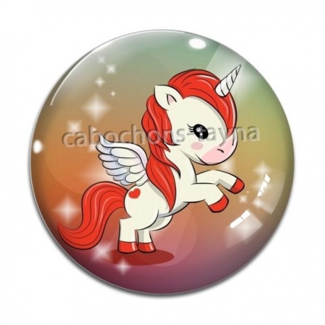 Cabochon Verre - licorne