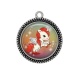 Pendentif Cabochon Argent - licorne