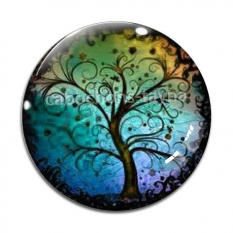 Cabochon Verre - arbre de vie