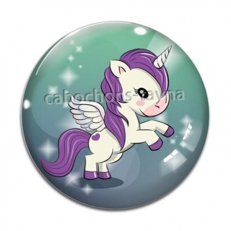 Cabochon Verre - licorne