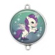 Connecteur Cabochon Argent - licorne
