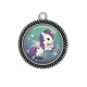 Pendentif Cabochon Argent - licorne