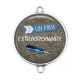 Connecteur Cabochon Argent - papa extraordinaire