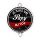 Connecteur Cabochon Argent - je suis un papy au top