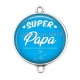 Connecteur Cabochon Argent - super papa