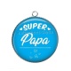 Pendentif Cabochon Argent - super papa