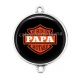 Connecteur Cabochon Argent - je suis un papa motard