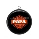 Pendentif Cabochon Argent - je suis un papa motard