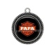 Pendentif Cabochon Argent - je suis un papa motard