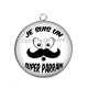 Pendentif Cabochon Argent - je suis un super parrain
