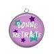 Pendentif Cabochon Argent - bonne retraite