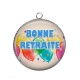 Pendentif Cabochon Argent - bonne retraite