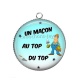 Pendentif Cabochon Argent - un maçon au top du top