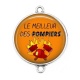Connecteur Cabochon Argent - meilleur des pompiers
