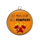Pendentif Cabochon Argent - meilleur des pompiers