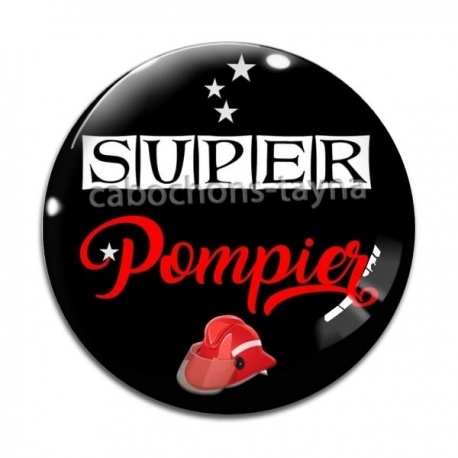 Cabochon Verre - super pompier