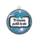 Pendentif Cabochon Argent - votre prénom - Petit texte