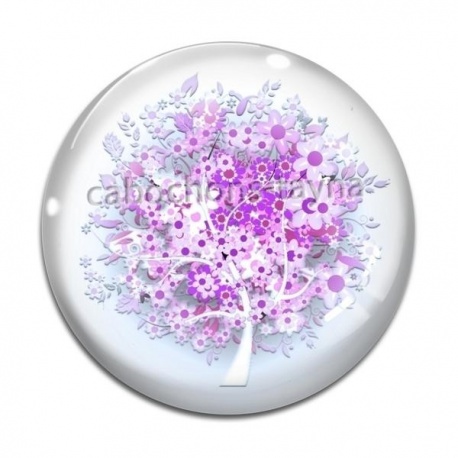 Cabochon Verre - arbre de vie