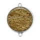 Connecteur Cabochon Argent - fond papier dorer