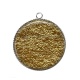 Pendentif Cabochon Argent - fond papier dorer