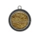 Pendentif Cabochon Argent - fond papier dorer
