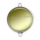 Connecteur Cabochon Argent - fond dorer