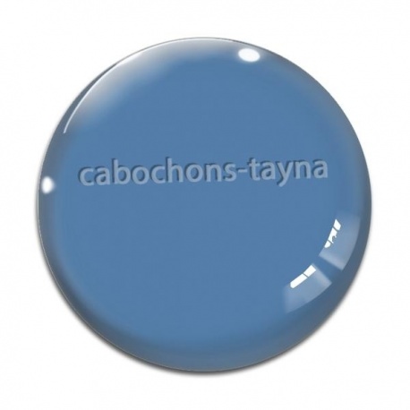Cabochon Verre - fond uni bleu