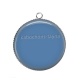 Pendentif Cabochon Argent - fond uni bleu