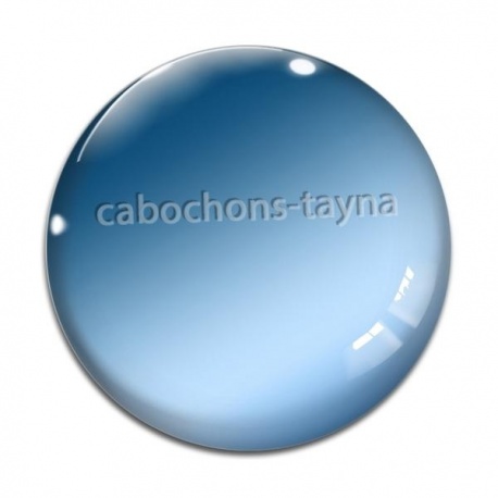 Cabochon Verre - fond uni bleu
