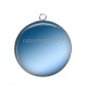 Pendentif Cabochon Argent - fond uni bleu