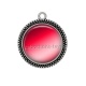 Pendentif Cabochon Argent - fond rouge