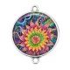 Connecteur Cabochon Argent - spirale fleur