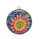 Pendentif Cabochon Argent - spirale fleur