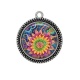 Pendentif Cabochon Argent - spirale fleur