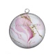 Pendentif Cabochon Argent - fond marbre