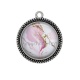 Pendentif Cabochon Argent - fond marbre