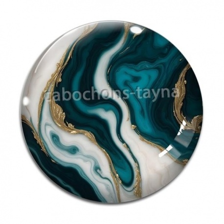 Cabochon Verre - fond marbre