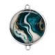 Connecteur Cabochon Argent - fond marbre