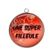 Pendentif Cabochon Argent - super filleule