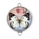 Connecteur Cabochon Argent - papillon