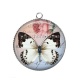 Pendentif Cabochon Argent - papillon