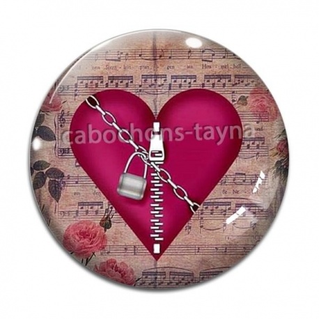 Cabochon Verre - coeur