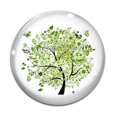 Cabochon Verre - arbre de vie