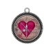 Pendentif Cabochon Argent - coeur