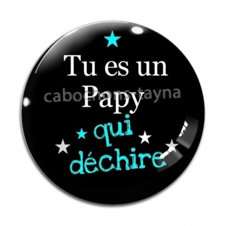 Cabochon Verre - tu es un papy qui deéchire