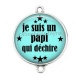 Connecteur Cabochon Argent - je suis un papy qui déchire