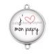 Connecteur Cabochon Argent - j'aime mon papy