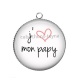 Pendentif Cabochon Argent - j'aime mon papy